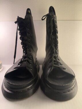DR. MARTENS BERNADETTE 12-EYE OPEN TOE LACE UP BOOT SANDALS